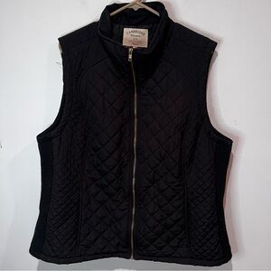 Cambridge Dry Goods Black Quilted Vest Plus Size